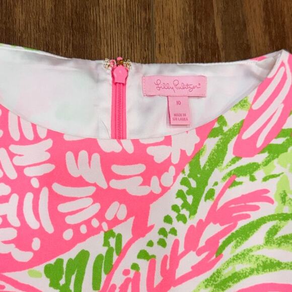 Lilly Pulitzer Donna Romper Dress Pink Sunset Home Slice Size 10 - Picture 7 of 11